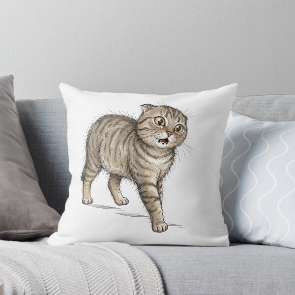 Item preview, Funny Watercolor Shocked Scottish Fold Cat Surprised Face Art designed and sold by BreezifyDesignStudio.