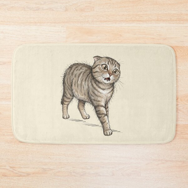 Item preview, Funny Watercolor Shocked Scottish Fold Cat Surprised Face Art designed and sold by BreezifyDesignStudio.