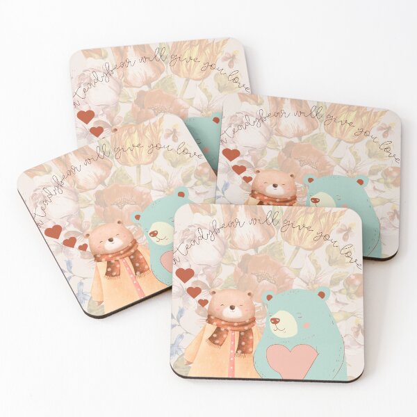 Item preview, Romantic Bear Will Give You Love Floral Art designed and sold by MARWA-SHADWA.