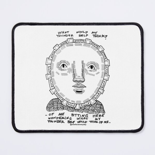 Item preview, My Younger Self Nostalgic Abstract Portrait Drawing designed and sold by Newfacedesi.