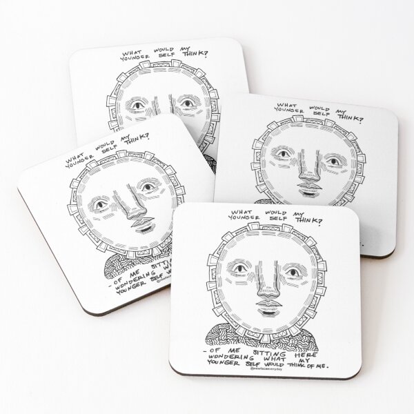 Item preview, My Younger Self Nostalgic Abstract Portrait Drawing designed and sold by Newfacedesi.