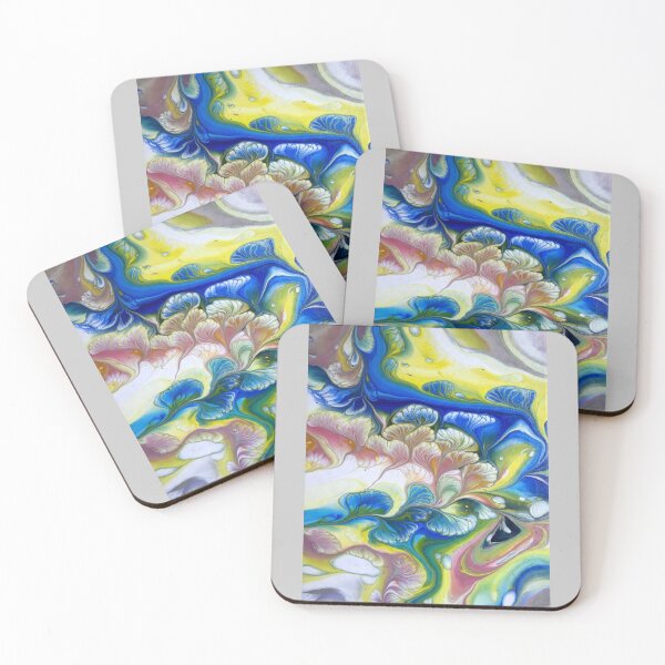 Item preview, Vibrant Acrylic Pour Abstract Floral Bloom Flow Art designed and sold by Nexus Space.