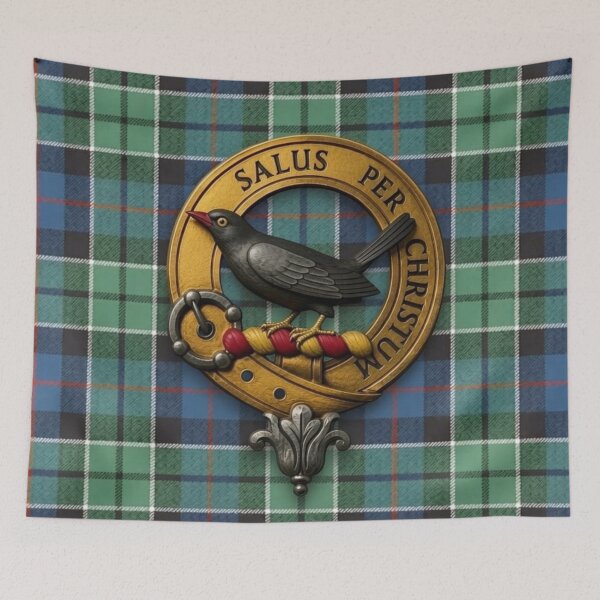 Item preview, Abernethy Crest and Leslie Hunting Tartan designed and sold by Kirrindy Designs.