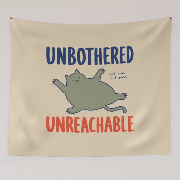Item preview, Unbothered Unreachable Introvert Cat Office Desk designed and sold by bosamji.