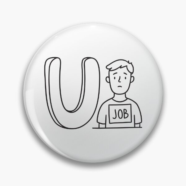Item preview, Letter U Beside Unemployed Man designed and sold by rasagamastore.