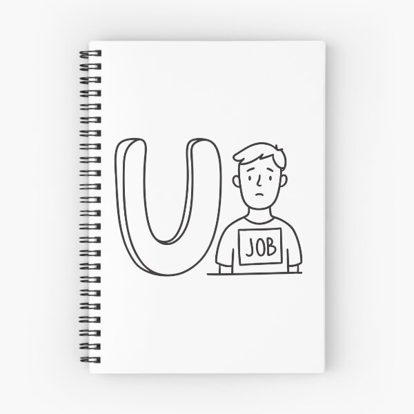 Item preview, Letter U Beside Unemployed Man designed and sold by rasagamastore.