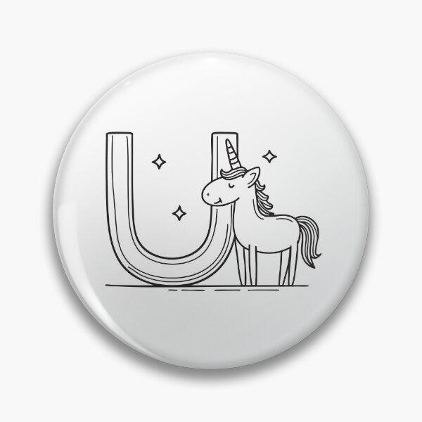 Item preview, Letter U Beside Unicorn designed and sold by rasagamastore.
