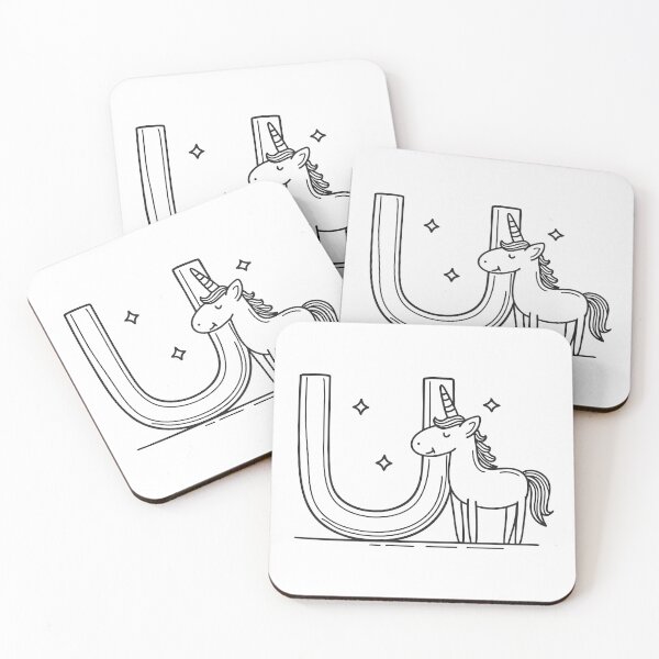 Item preview, Letter U Beside Unicorn designed and sold by rasagamastore.