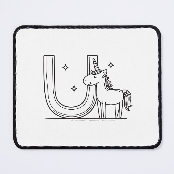 Item preview, Letter U Beside Unicorn designed and sold by rasagamastore.