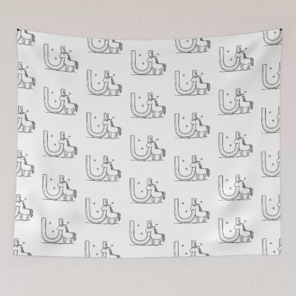 Item preview, Letter U Beside Unicorn designed and sold by rasagamastore.