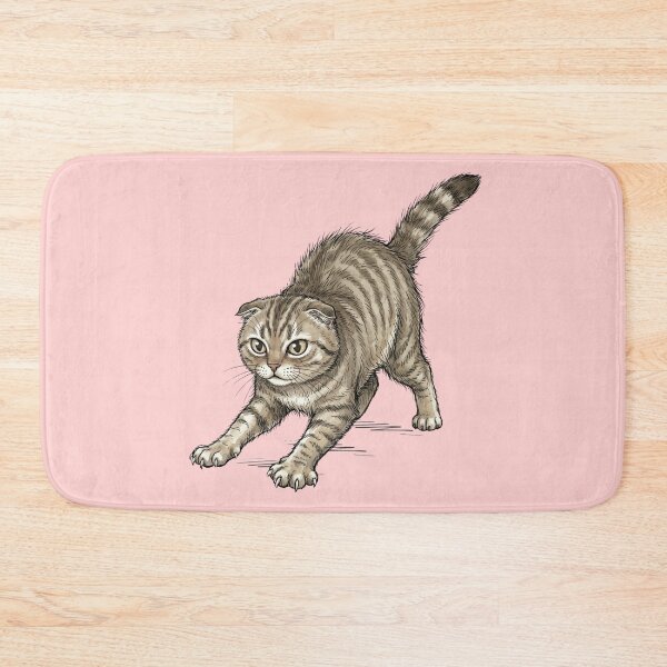 Item preview, Cute Watercolor Scottish Fold Cat Stretching Yoga Pose Art designed and sold by BreezifyDesignStudio.