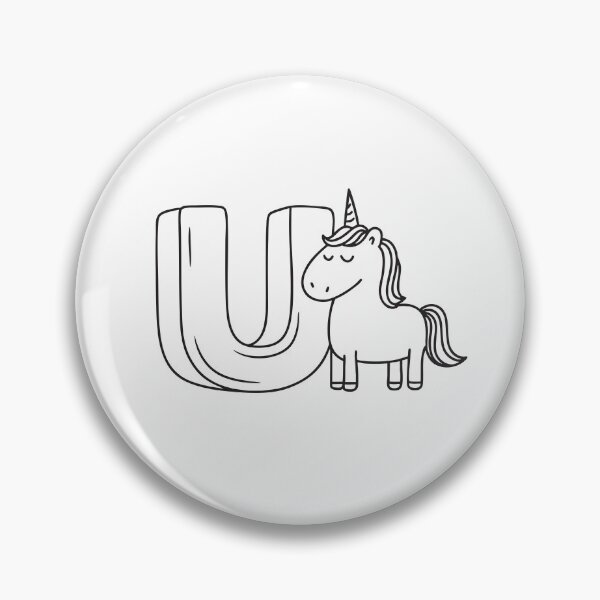 Item preview, Letter U Beside Cute Unicorn designed and sold by rasagamastore.