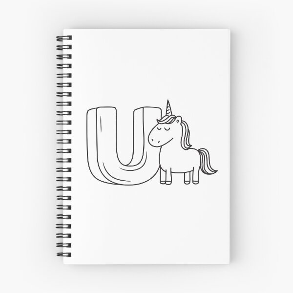 Item preview, Letter U Beside Cute Unicorn designed and sold by rasagamastore.