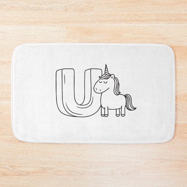 Item preview, Letter U Beside Cute Unicorn designed and sold by rasagamastore.
