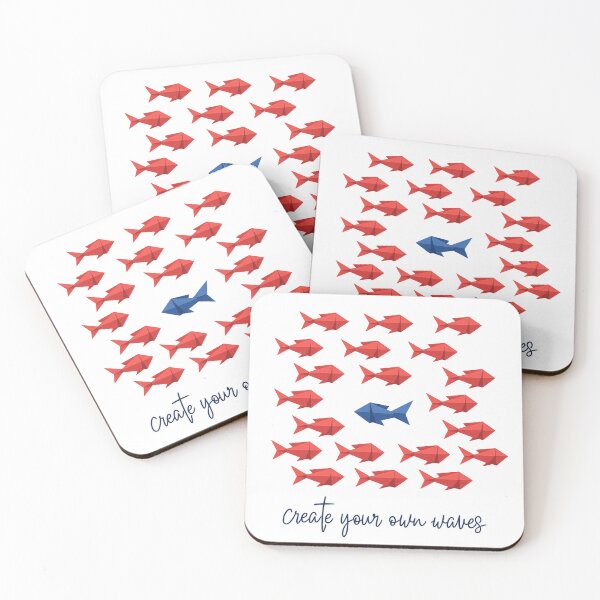 Item preview, Create Your Own Waves Origami Fish Unique Motivation designed and sold by myforestfog.