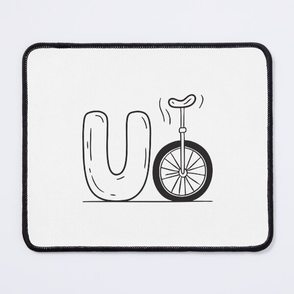 Item preview, Letter U Beside Unicycle designed and sold by rasagamastore.