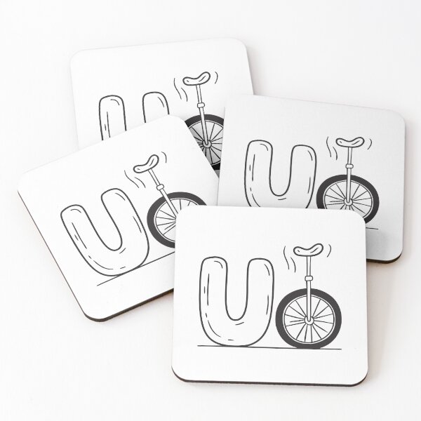 Item preview, Letter U Beside Unicycle designed and sold by rasagamastore.