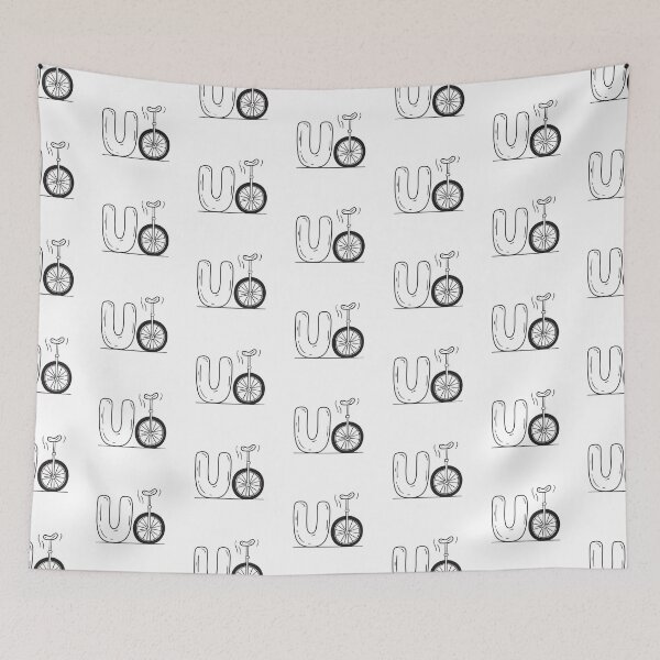 Item preview, Letter U Beside Unicycle designed and sold by rasagamastore.