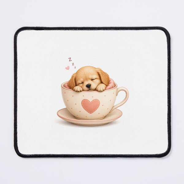 Item preview, Sleepy Puppy in Cozy Teacup designed and sold by QuirkNest Studio .