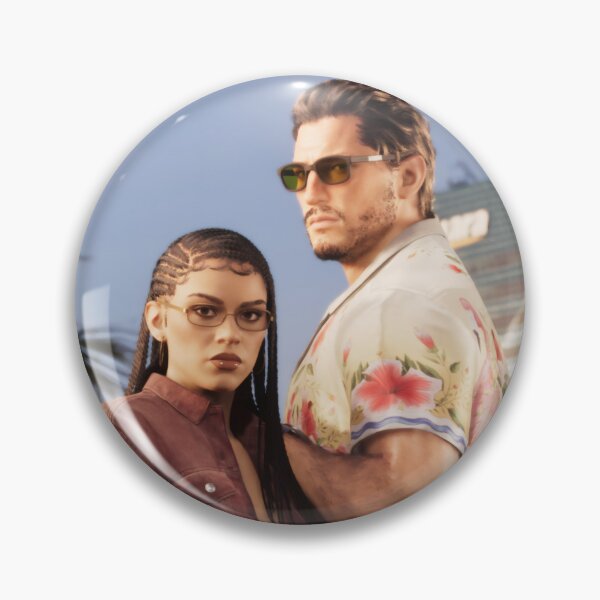 Item preview, Vice City Crime Couple Art - Tropical Action Retro Gaming Sticker designed and sold by William Cano.