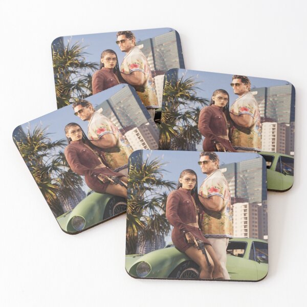 Item preview, Crime Couple Art - Tropical Action Retro Gaming Sticker designed and sold by Billy Morfo™.