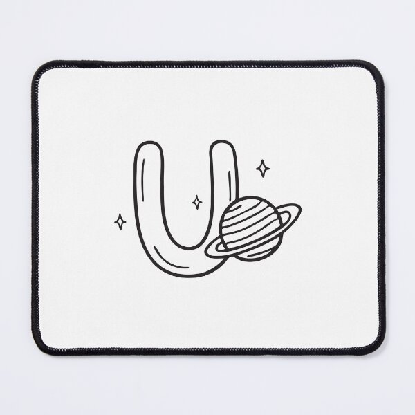 Item preview, Letter U Beside Universe Planet designed and sold by rasagamastore.