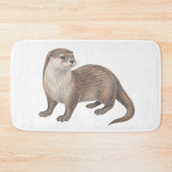 Item preview, Otter drawing with crayons designed and sold by JOANNASKAH.