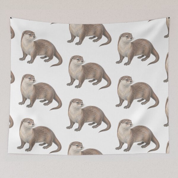 Item preview, Otter drawing with crayons designed and sold by JOANNASKAH.