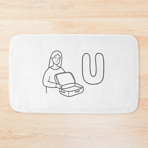 Item preview, Letter U Beside Unpacking Luggage designed and sold by rasagamastore.