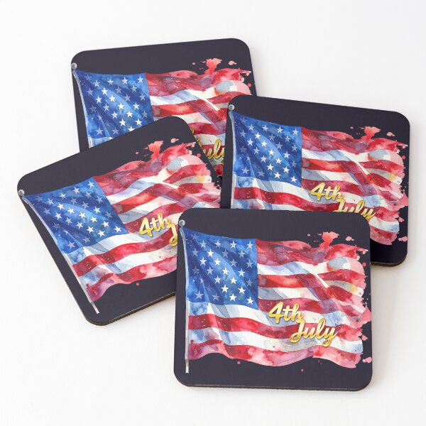 Item preview, 4th July flag in watercolor style  designed and sold by LiskoDesign.