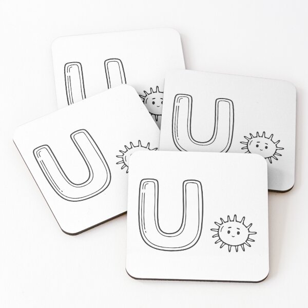 Item preview, Letter U Beside Sea Urchin Illustration designed and sold by rasagamastore.