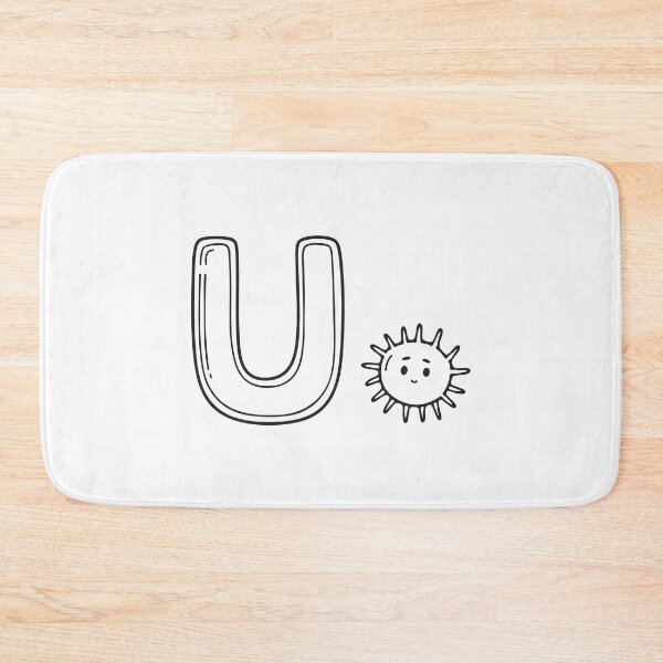 Item preview, Letter U Beside Sea Urchin Illustration designed and sold by rasagamastore.