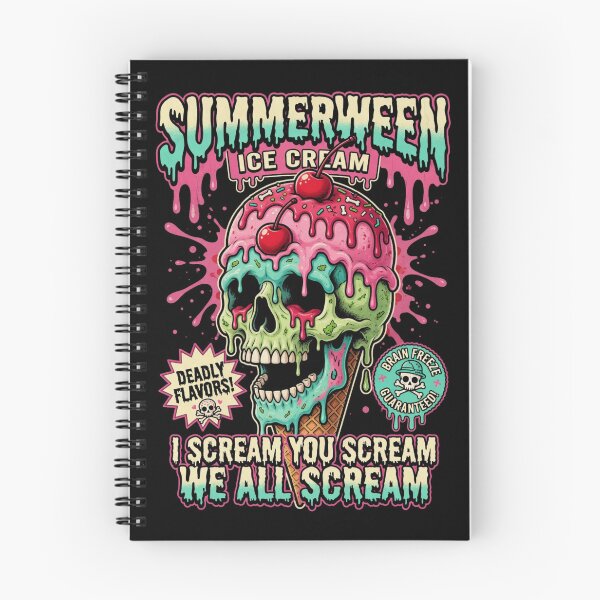 Item preview, Summerween Spooky Skull Ice Cream Horror Halloween Dessert designed and sold by CF_VintageDesign.