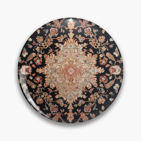 Item preview, Antique Rug Floral Oriental Vernal Color Black Gold Carpet designed and sold by GrinGalore.