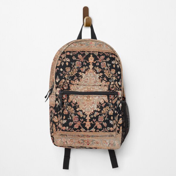 Item preview, Antique Rug Floral Oriental Vernal Color Black Gold Carpet designed and sold by GrinGalore.