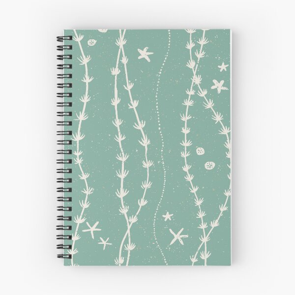Item preview, Seaweed Starfish Sand Dollar Block Print Stripe Coastal Beach House Decor Cream White designed and sold by RenattaZare.