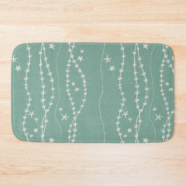 Item preview, Seaweed Starfish Sand Dollar Block Print Stripe Coastal Beach House Decor Cream White designed and sold by RenattaZare.