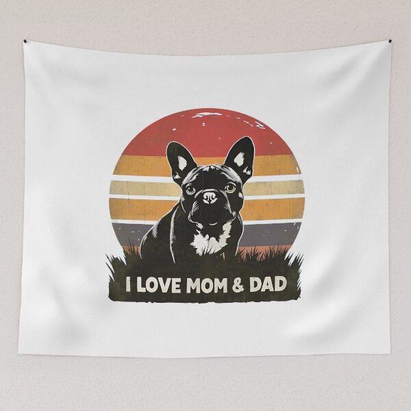 Item preview, Retro Frenchie Mom Dad Love Vintage Canine designed and sold by SoyLamderma.