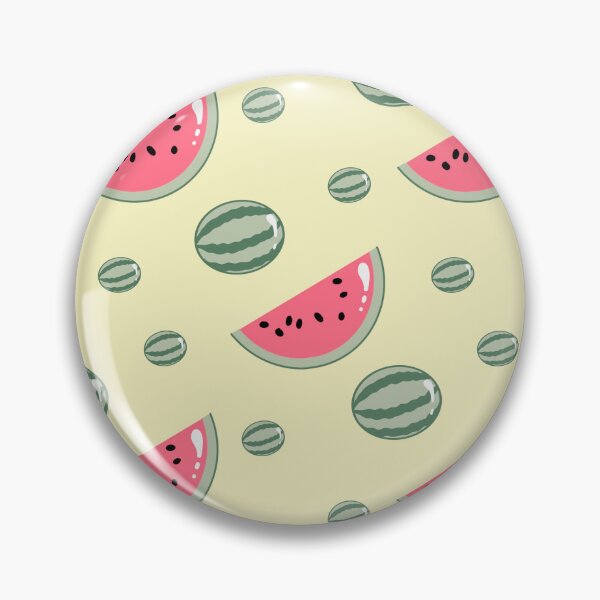 Item preview, Kawaii Watermelon Seamless pattern with pastel yellow background designed and sold by Sugarflumpairy2.