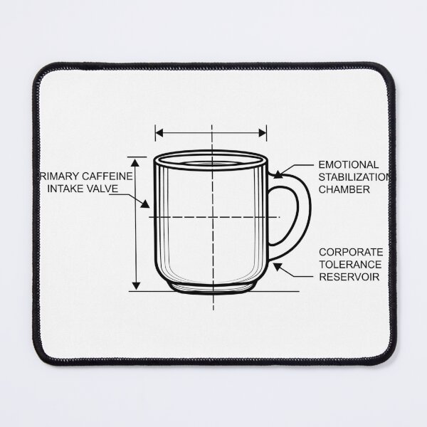 Item preview, Retro Blueprint Coffee Mug Funny Engineering Office Sticker designed and sold by MadCatDesign77.