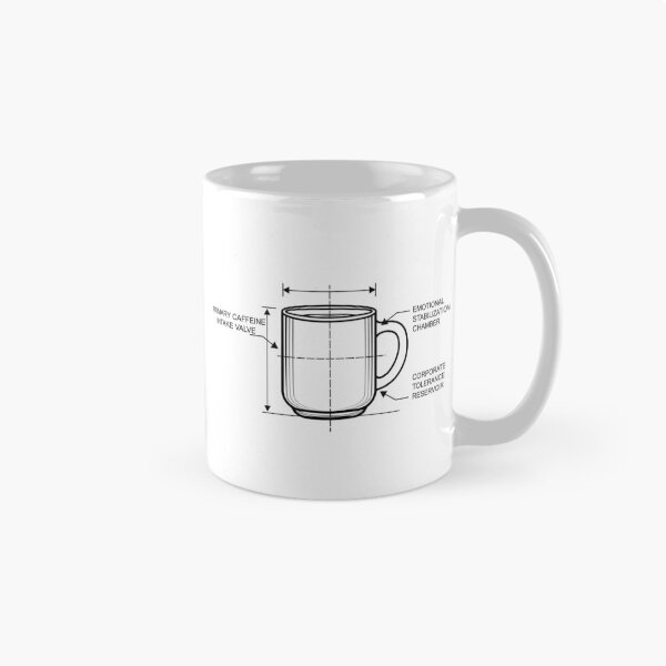 Item preview, Retro Blueprint Coffee Mug Funny Engineering Office Sticker designed and sold by MadCatDesign77.