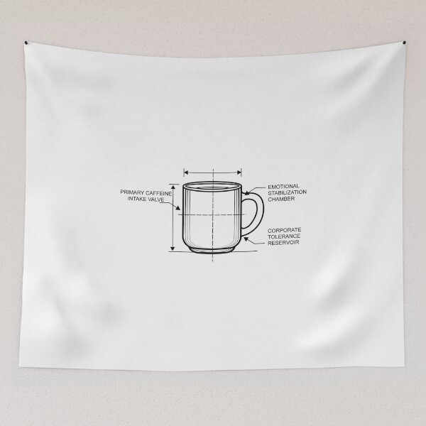 Item preview, Retro Blueprint Coffee Mug Funny Engineering Office Sticker designed and sold by MadCatDesign77.