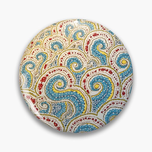 Item preview, Aboriginal Inspired Dot Art - Aquamarine Swirling Waves Pattern designed and sold by GrinGalore.