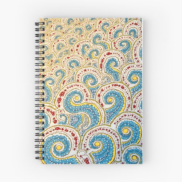 Item preview, Aboriginal Inspired Dot Art - Aquamarine Swirling Waves Pattern designed and sold by GrinGalore.