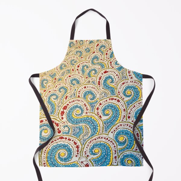 Item preview, Aboriginal Inspired Dot Art - Aquamarine Swirling Waves Pattern designed and sold by GrinGalore.