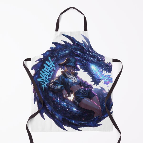 Item preview, Cool Woman and her blue dragon with pixel blue fire designed and sold by Ramases-Merch.