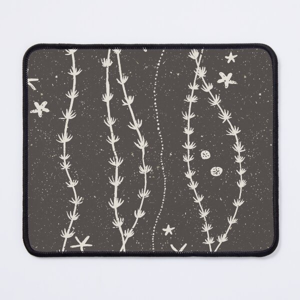 Item preview, Seaweed Starfish Sand Dollar Block Print Stripe Coastal Beach House Decor Muted Gray designed and sold by RenattaZare.