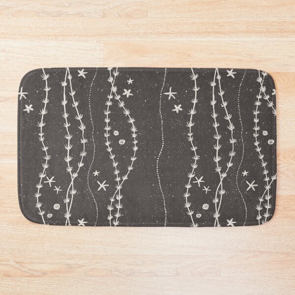 Item preview, Seaweed Starfish Sand Dollar Block Print Stripe Coastal Beach House Decor Muted Gray designed and sold by RenattaZare.