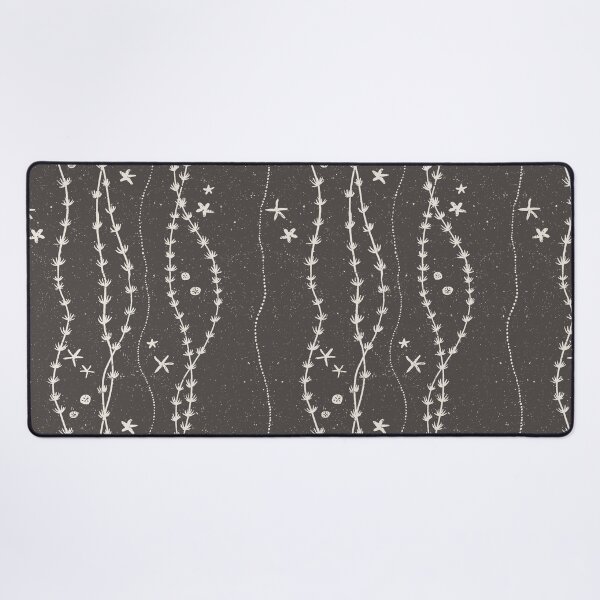 Item preview, Seaweed Starfish Sand Dollar Block Print Stripe Coastal Beach House Decor Muted Gray designed and sold by RenattaZare.