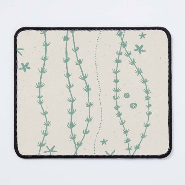 Item preview, Seaweed Starfish Sand Dollar Block Print Stripe Coastal Beach House Decor Stone Beige designed and sold by RenattaZare.